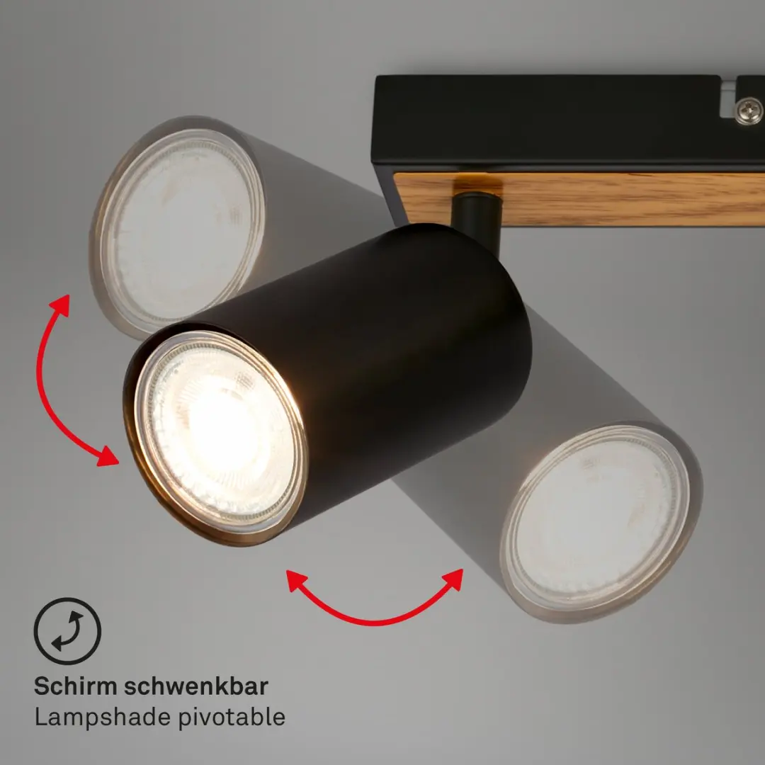 Briloner Tib Plafond Projector 2172034 - 3 Lichtpunten - Zwart