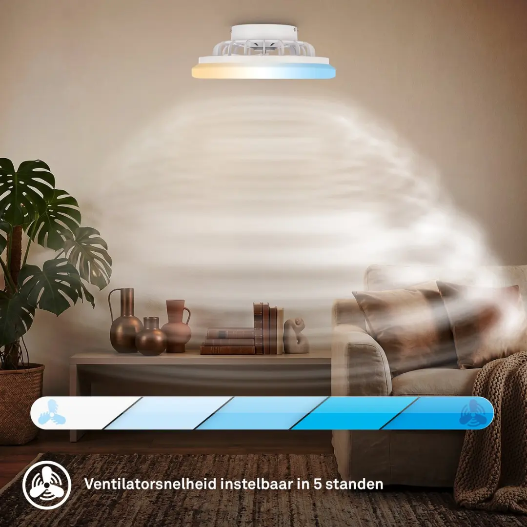 Briloner Pafo Plafondventilator met LED - 38cm Wit - afbeelding 6 van 6
