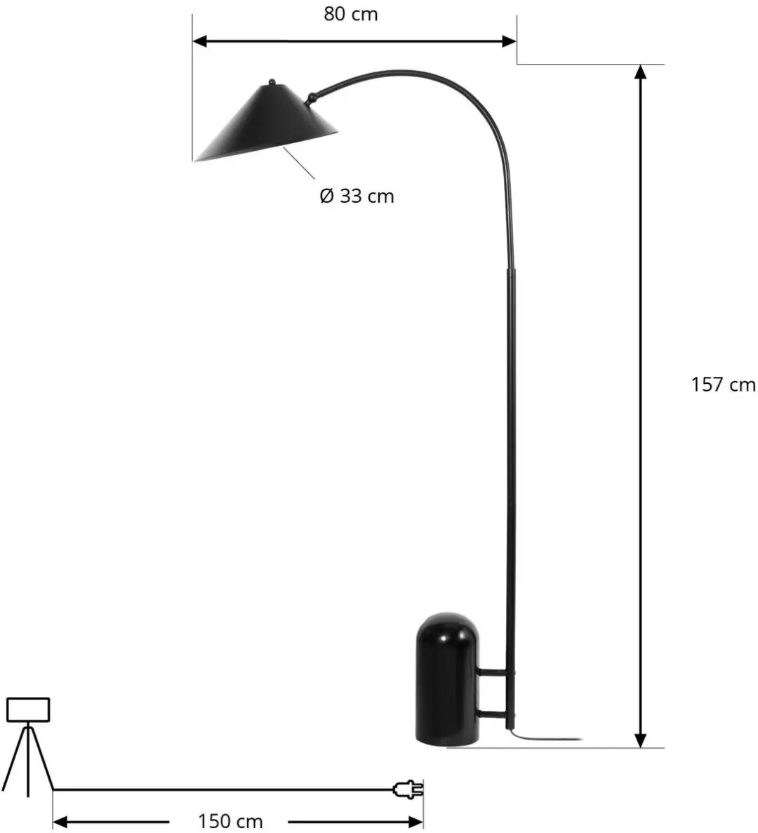 Lucande Vloerlamp Metaal Marmer 157cm