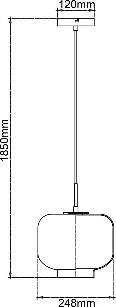 Brilliant Kleon Hanglamp 1-vlammig - Zwart/Rookglas - E27 - 40W