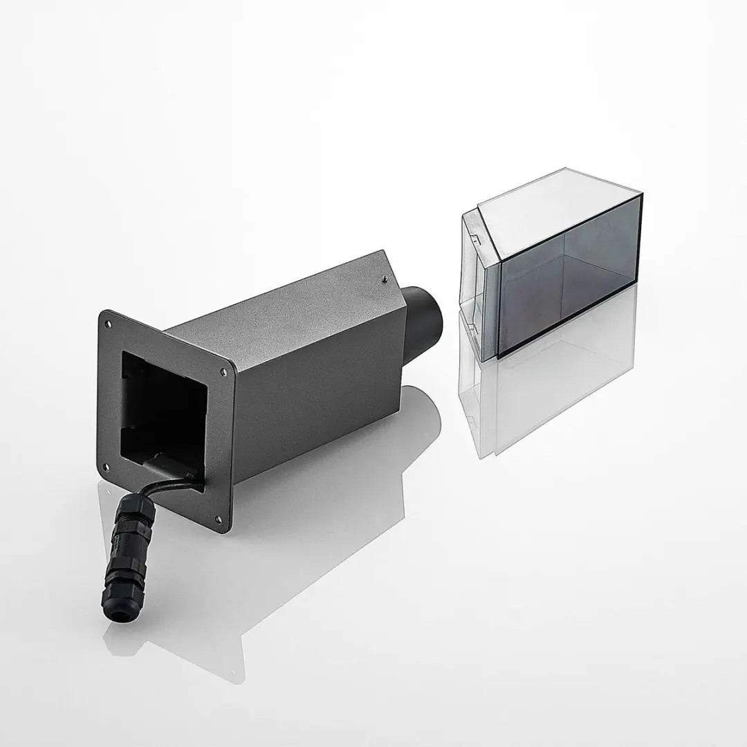 Lucande Sokkellamp E27 23W - Antraciet/Heldere afwerking