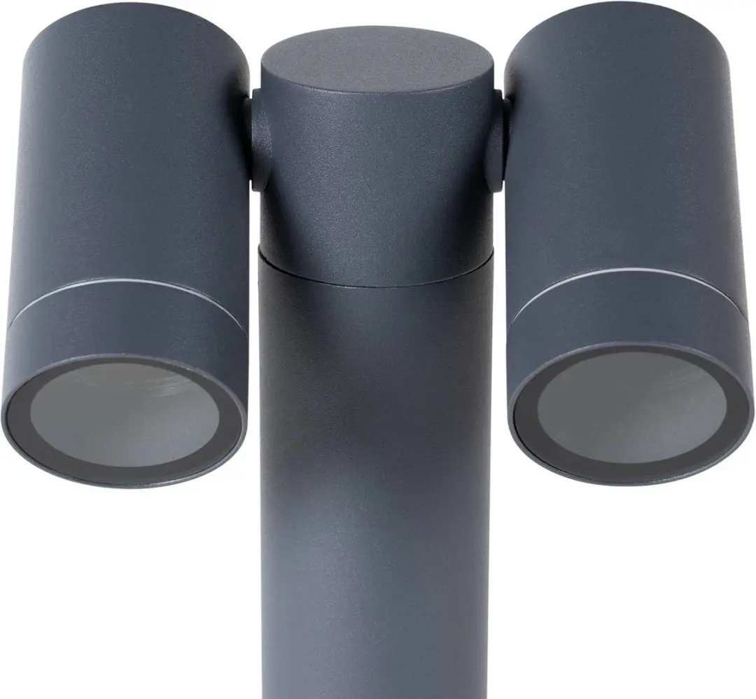 PRIOS Sokkellamp 2-lichts Aluminium Glas GU10 Antraciet