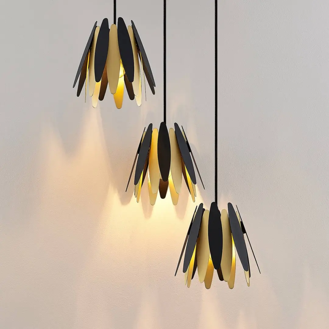 Lucande Hanglamp 3-Lichts Metaal/Zwart-Goud - E14