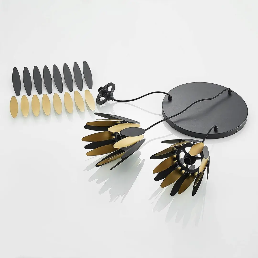 Lucande Hanglamp 3-Lichts Metaal/Zwart-Goud - E14