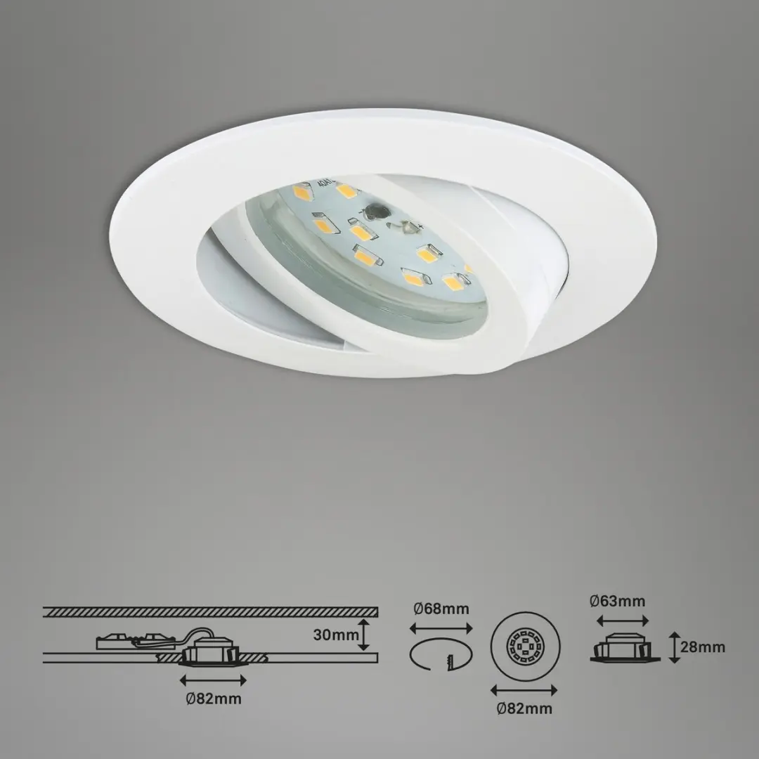 Briloner Attach Move Inbouwspots 3x5W LED - 400lm Warm Wit - Ø82mm