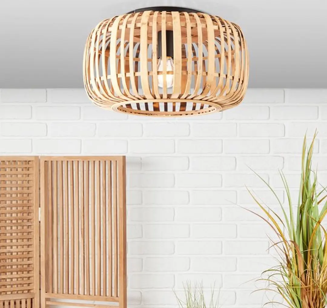 Brilliant Woodrow Plafondlamp E27 - Bamboe Bruin