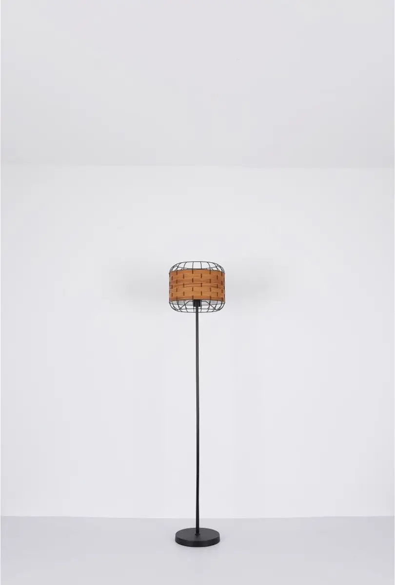 Globo Elmar Hanglamp 60W - Zwart/Hout - afbeelding 6 van 6