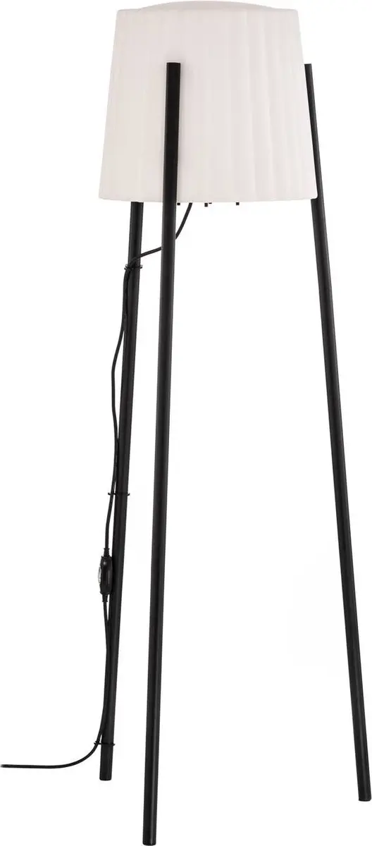 Lucande Terraslamp Driepoot 1 Licht - H148cm - E27 - Wit/Zwart