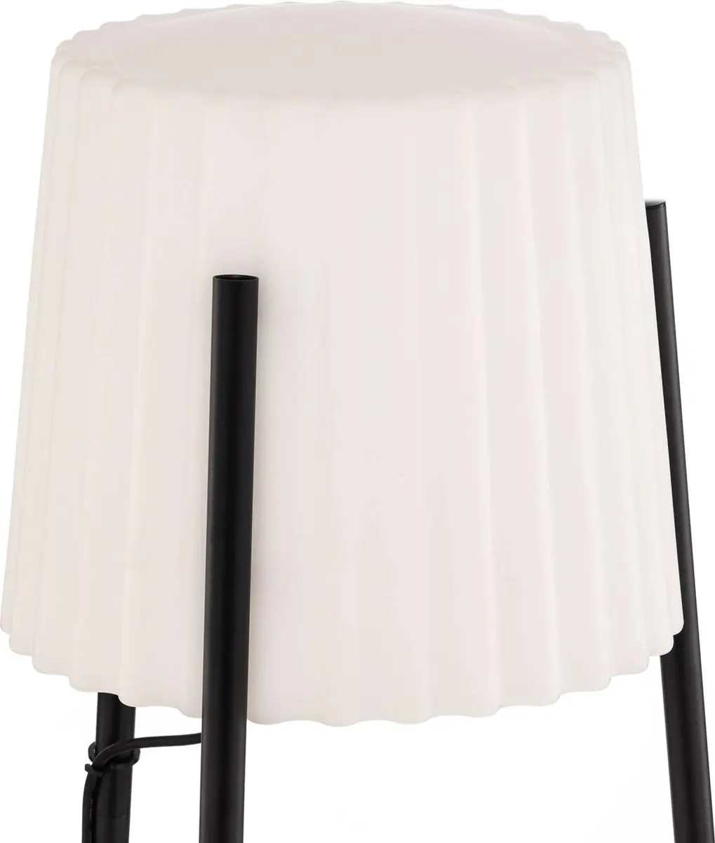 Lucande Terraslamp Driepoot 1 Licht - H148cm - E27 - Wit/Zwart