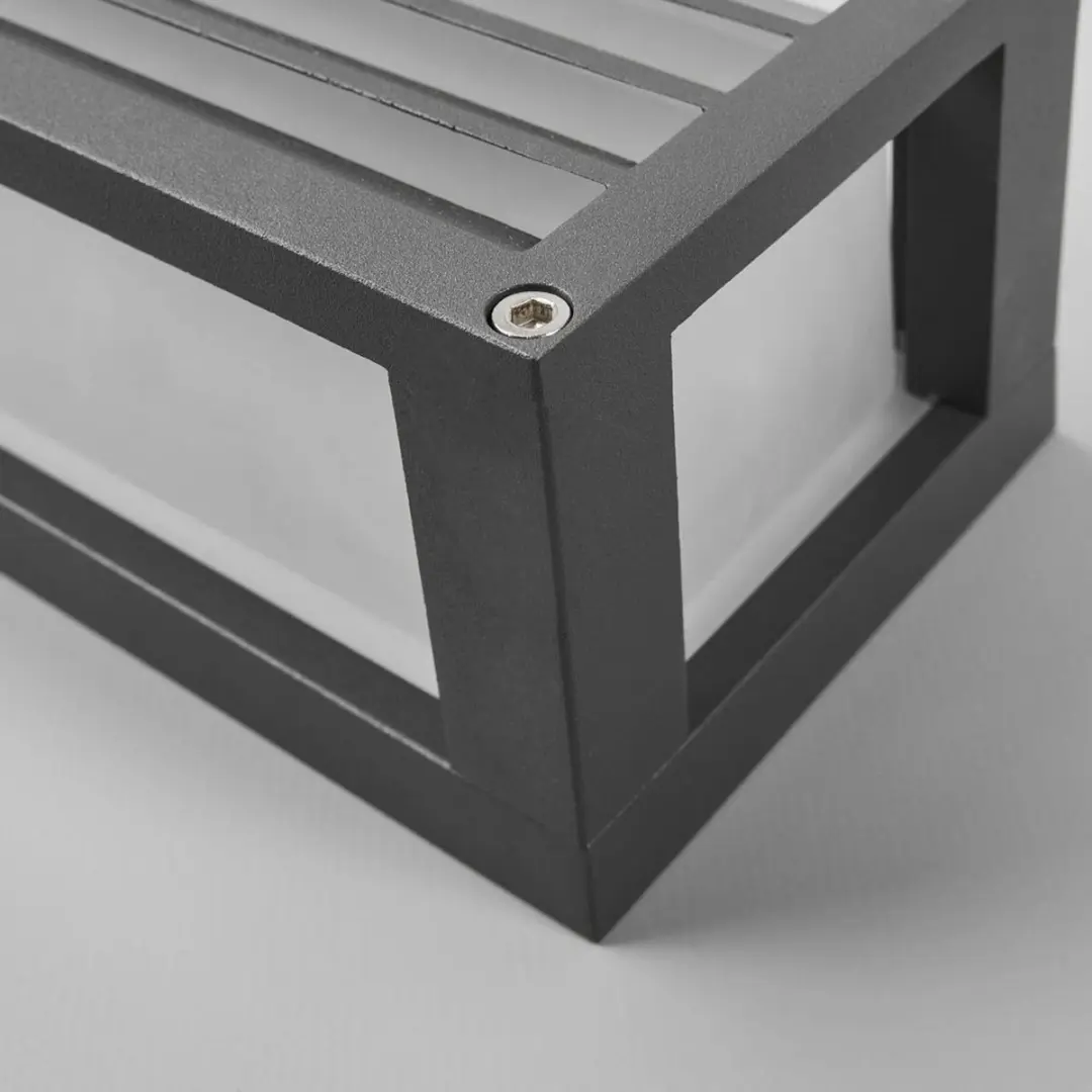 Lucande Wandlamp Buiten Glas 1 Licht E27 - 15W - Donkergrijs/Wit