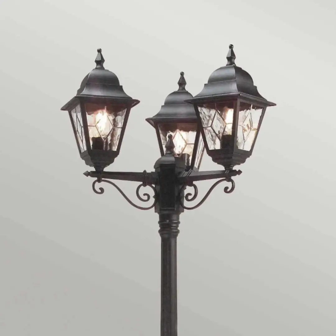 Elstead Lighting Norfolk LED Tuinpilaar - 3x E27 60W - IP44 - Zwart