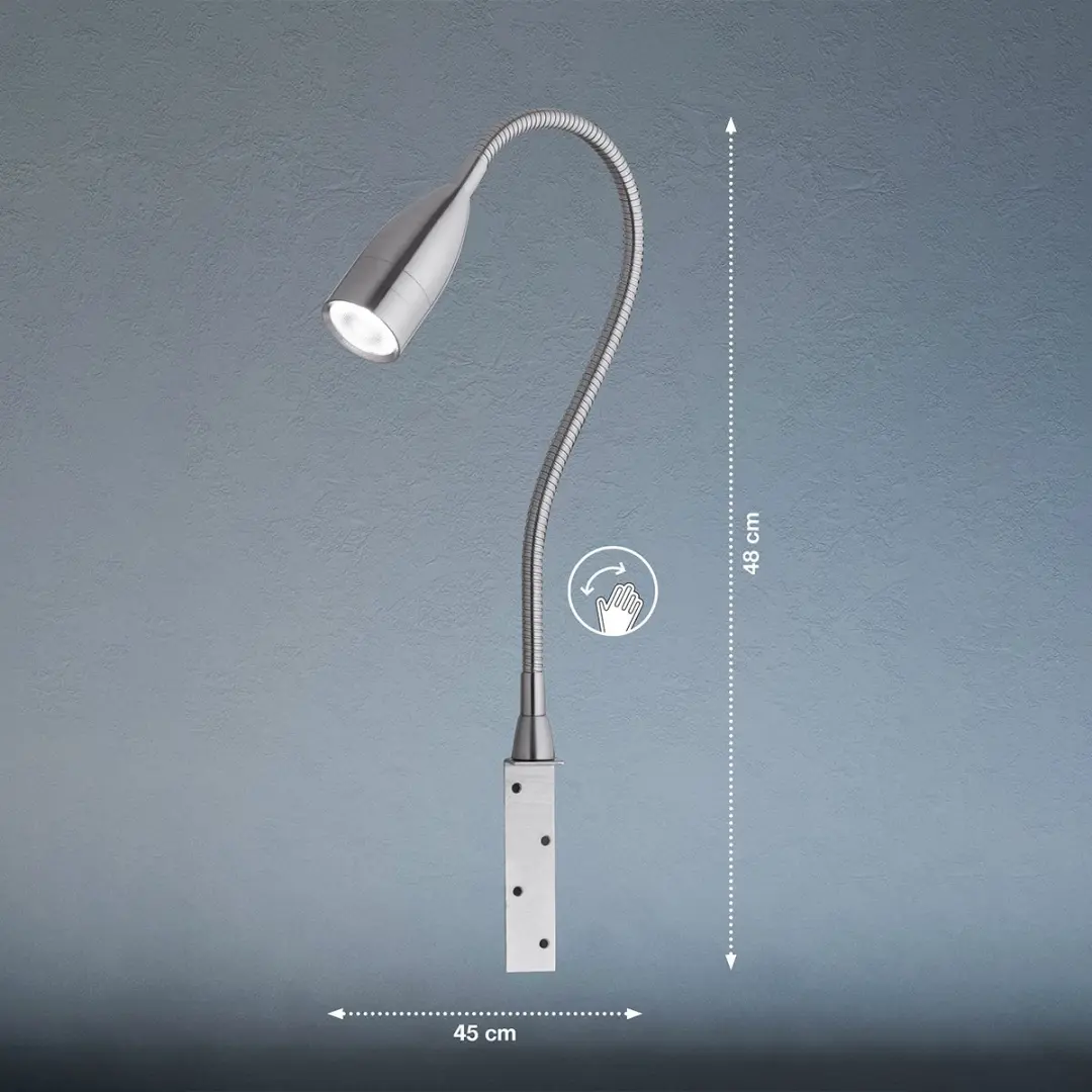 Fischer & Honsel Wandlamp Sten LED 5W - 420 Lumen - Zilver/Nikkel