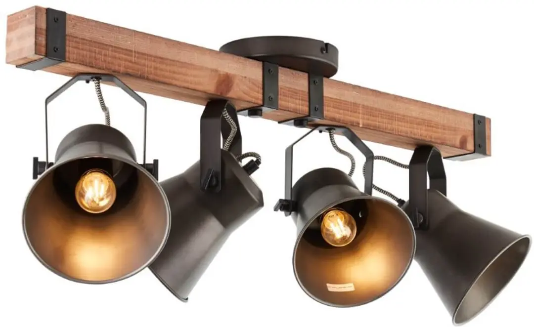 Brilliant Decca Plafondlamp 4x40W - Zwart