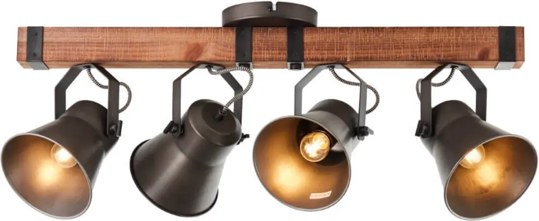 Brilliant Decca Plafondlamp 4x40W - Zwart - afbeelding 6 van 6