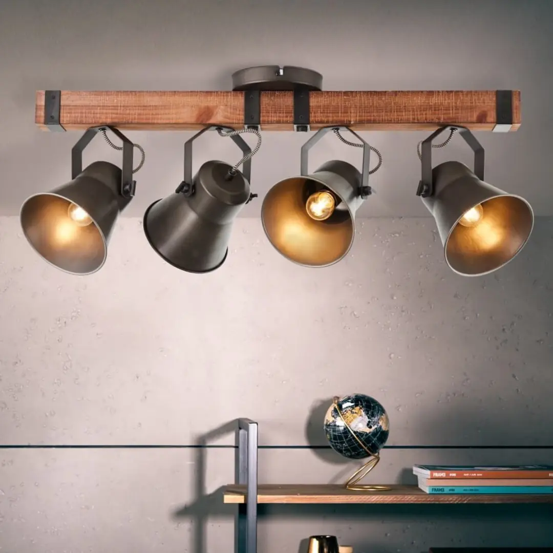 Brilliant Decca Plafondlamp 4x40W - Zwart