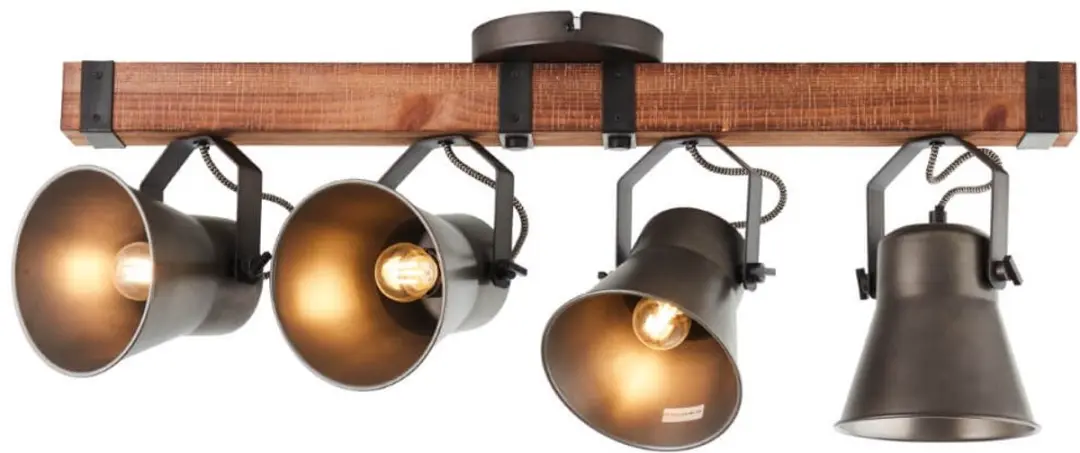 Brilliant Decca Plafondlamp 4x40W - Zwart