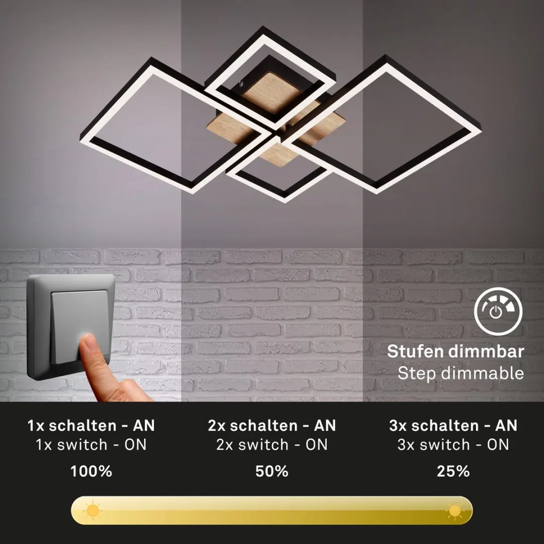 Briloner Frame LED Plafondlamp 48W - Draaibaar - Warm wit - 3000K