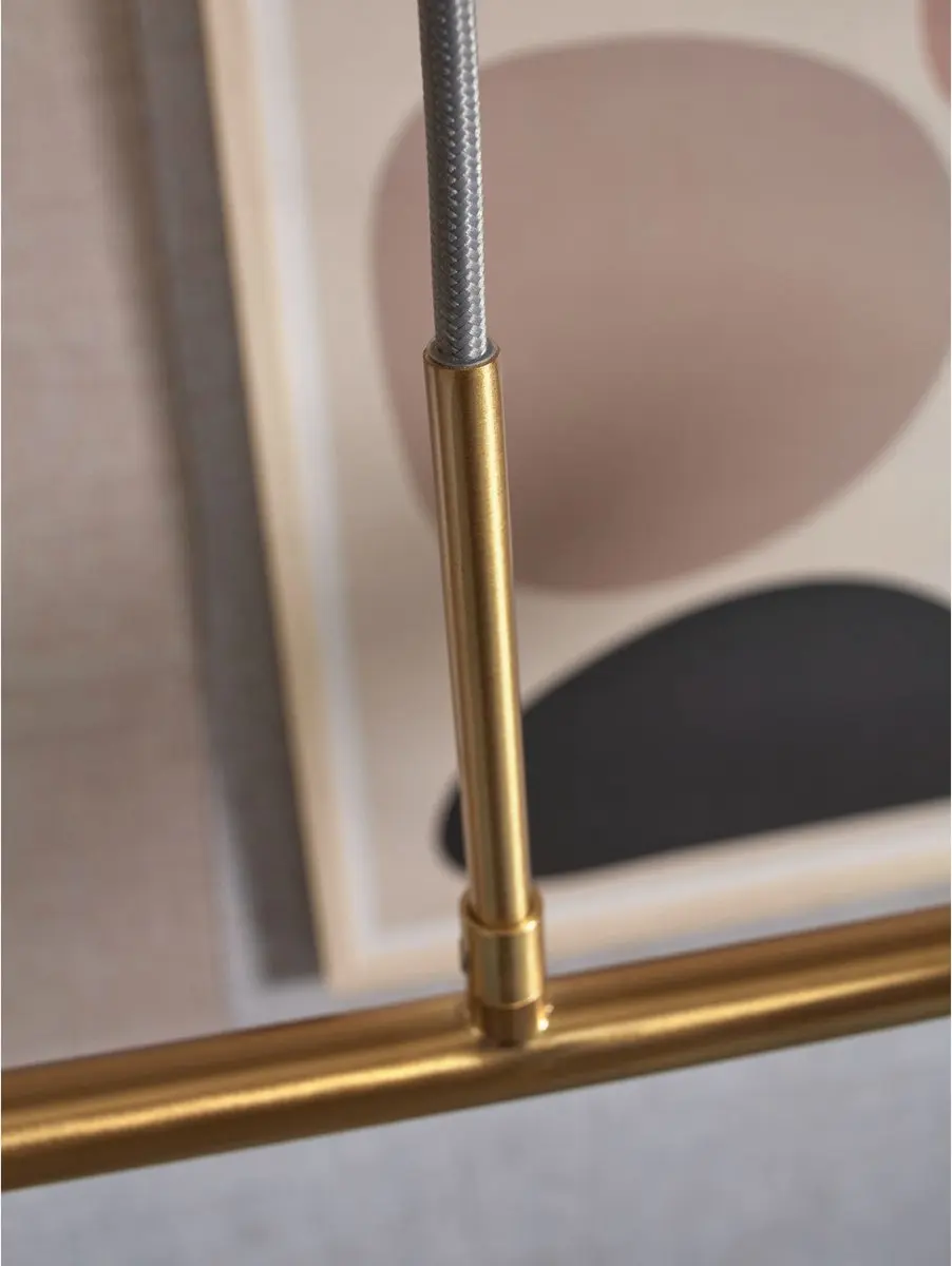 it's about RoMi Carrara Hanglamp - 6x150W - Goud/Wit - 105x30x12cm