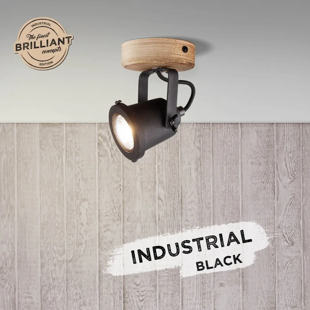 Brilliant Inge Plafondspot GU10 Hout/Zwart
