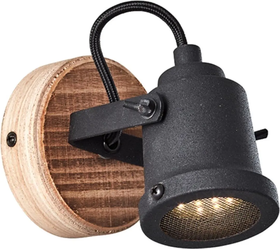 Brilliant Inge Plafondspot GU10 Hout/Zwart