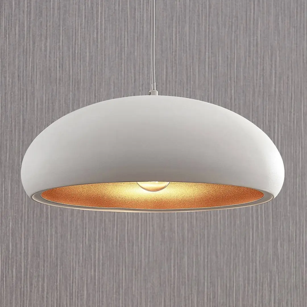 Lindby Hanglamp Metaal 1 Licht E27 - 40cm - Wit/Goud