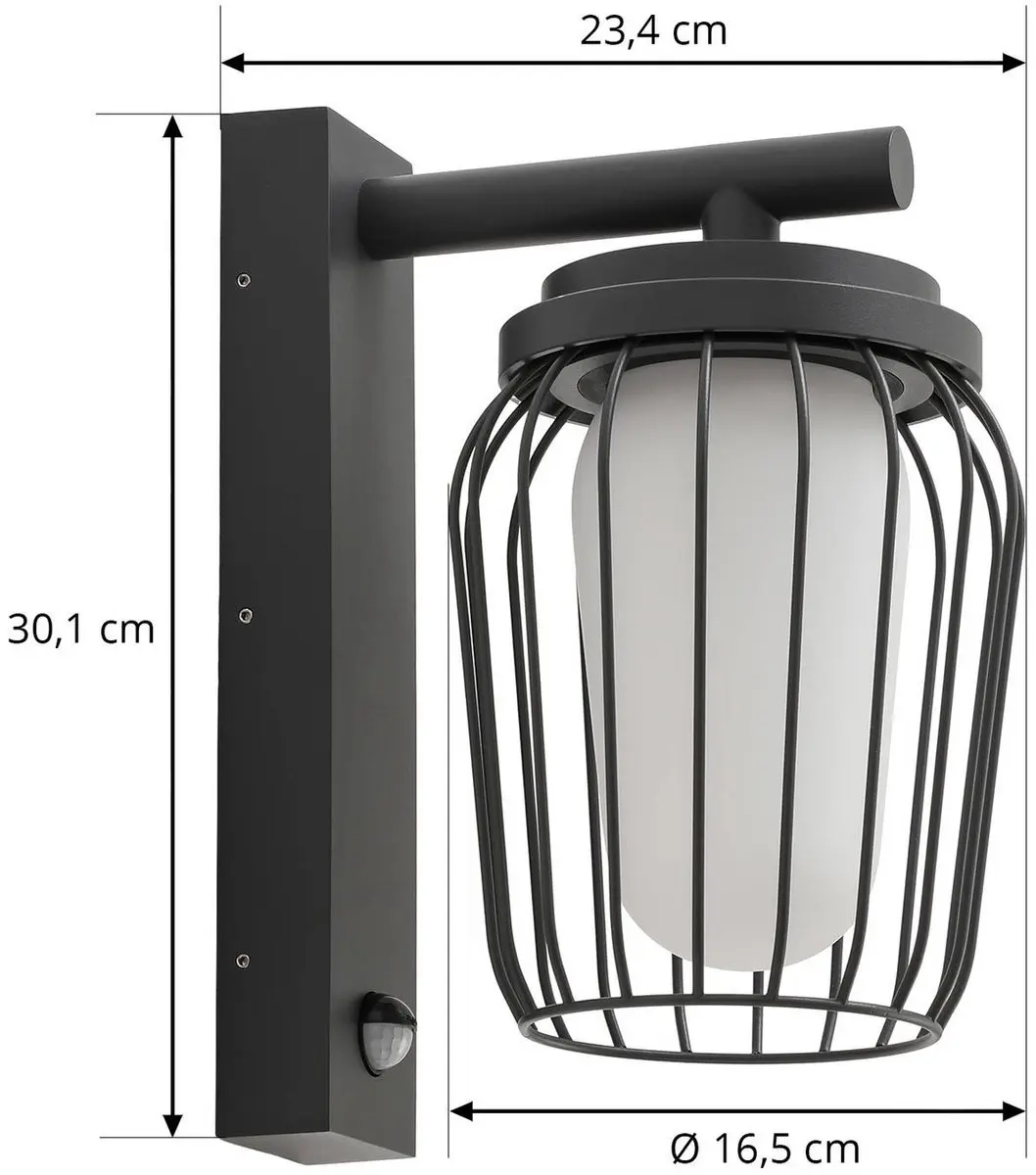 Lucande Wandlamp Aluminium E27 Antraciet