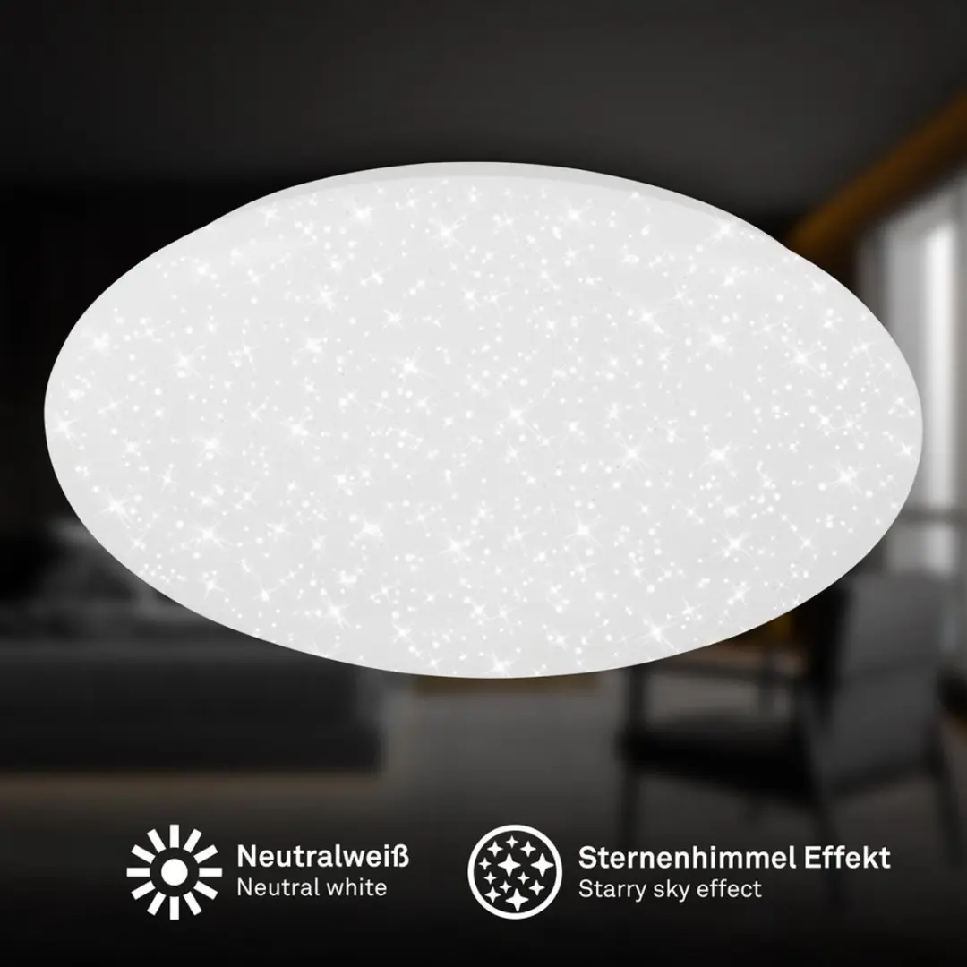 Briloner Git LED Plafondlamp Sterrenhemel 4.000K - Ø38cm Wit