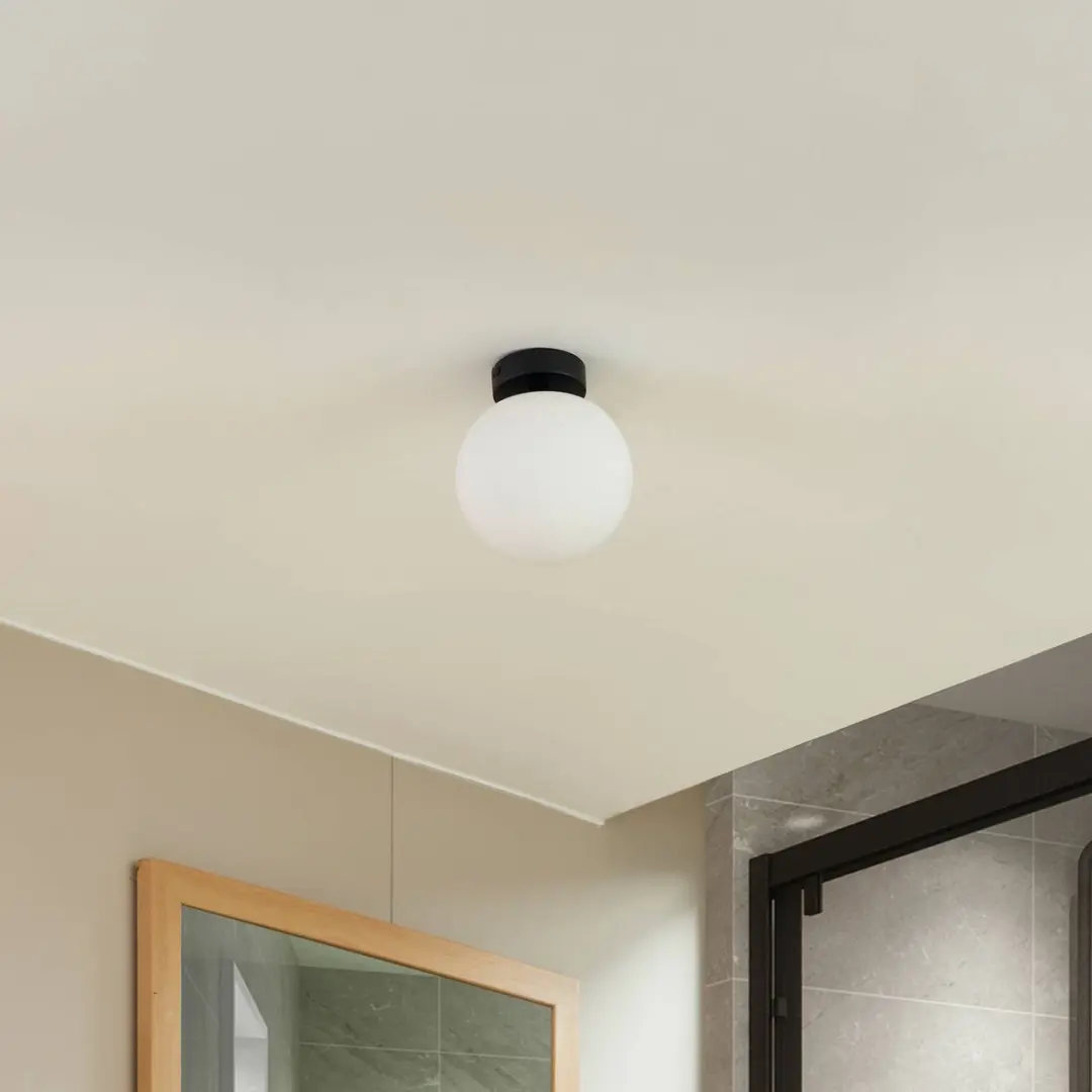 Lucande Plafondlamp Badkamer 1 Licht E14 - 10W - Zwart