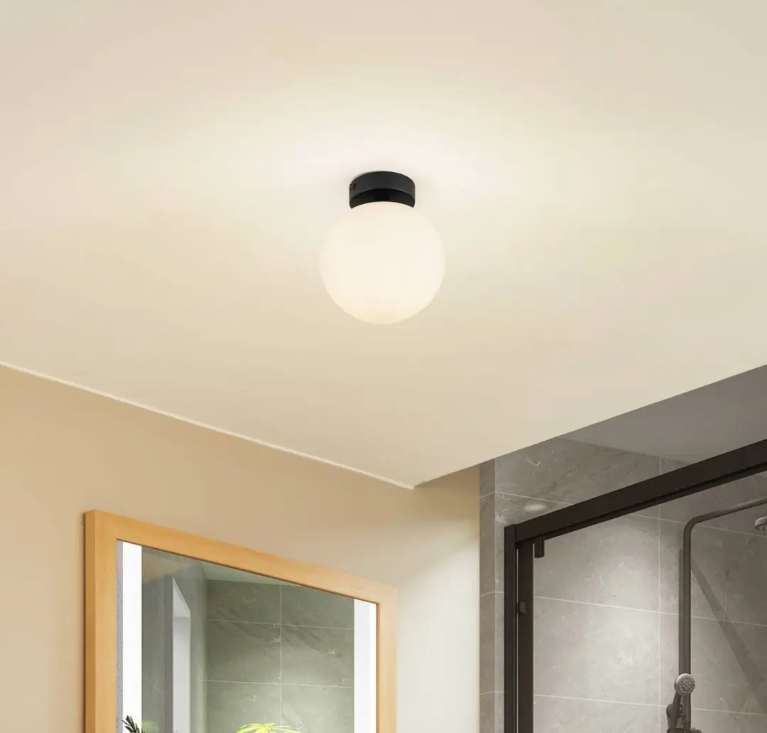Lucande Plafondlamp Badkamer 1 Licht E14 - 10W - Zwart