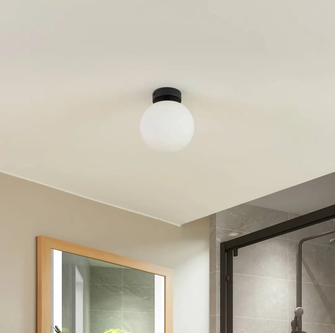 Lucande Plafondlamp Badkamer 1 Licht E14 - 10W - Zwart