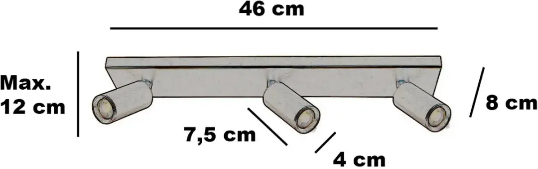 Freelight Spot Scolo 3 Lichts 46cm - Warm Wit - Beige