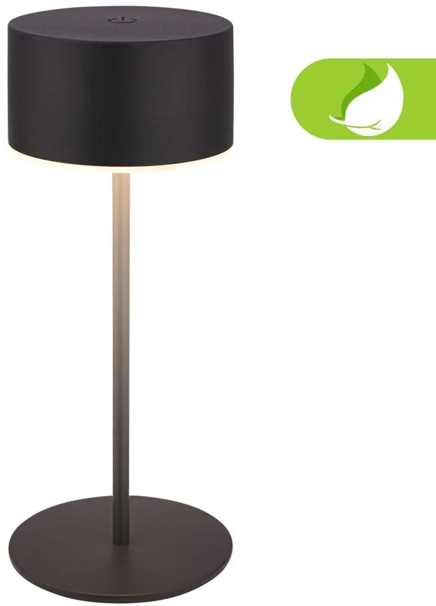 Briloner Kira Oplaadbare Tafellamp - 3W - Ø7.5x19cm - Antraciet