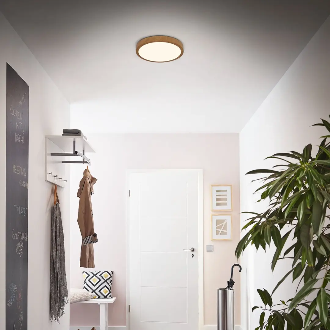 Briloner LED Plafondlamp Houtlook 16W Ø28cm