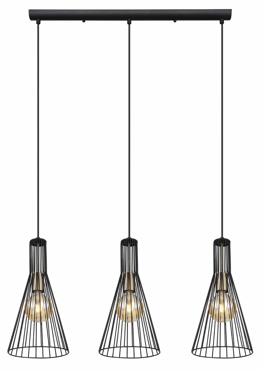 Globo Milli Hanglamp E27 - 3 Lichtpunten - Zwart