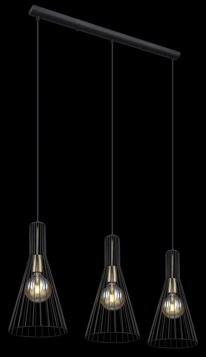 Globo Milli Hanglamp E27 - 3 Lichtpunten - Zwart