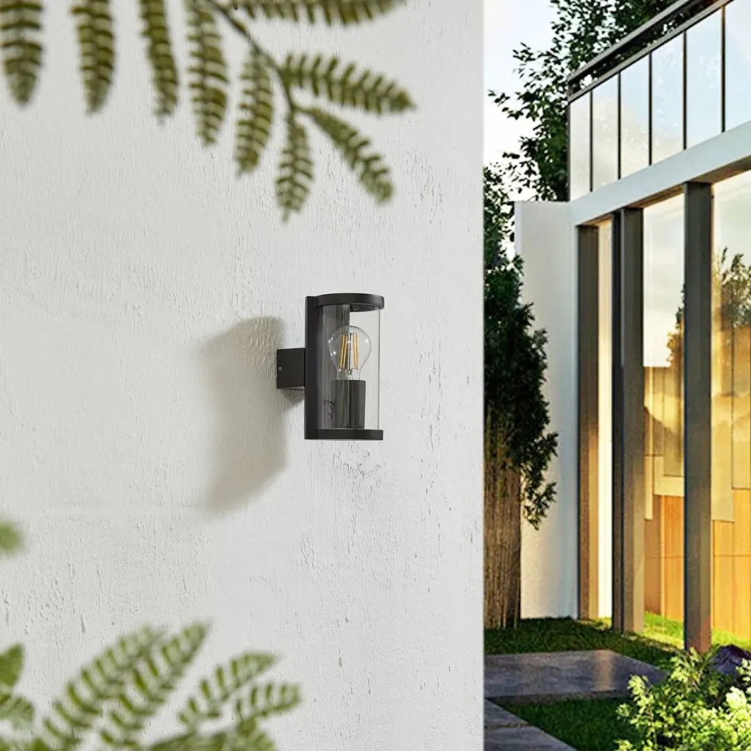 Lucande Wandlamp Buiten 1 Licht E27 - Gegoten Aluminium - Zwart/Rookgrijs
