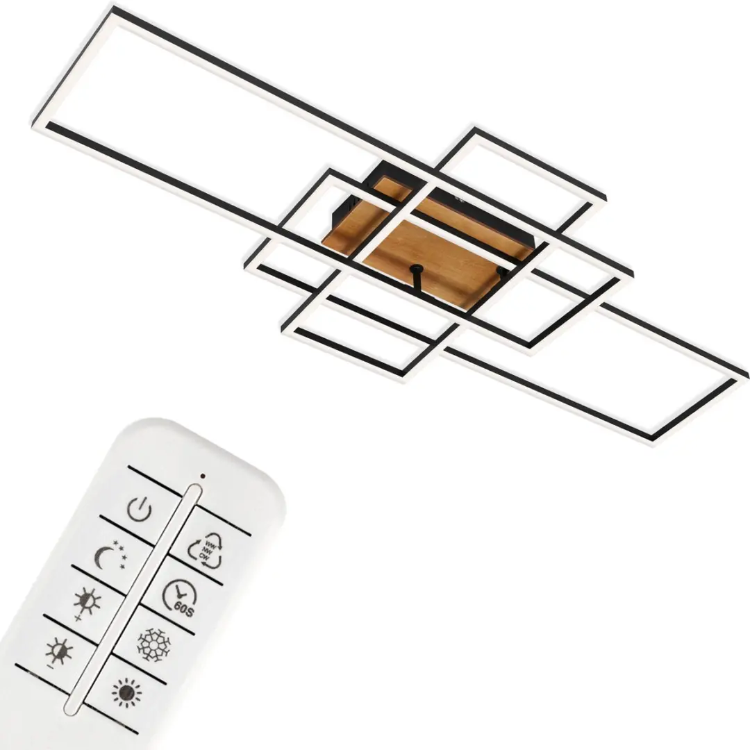 Briloner Frame LED Plafonnière 104cm - Zwart - 5000K - Dimbaar