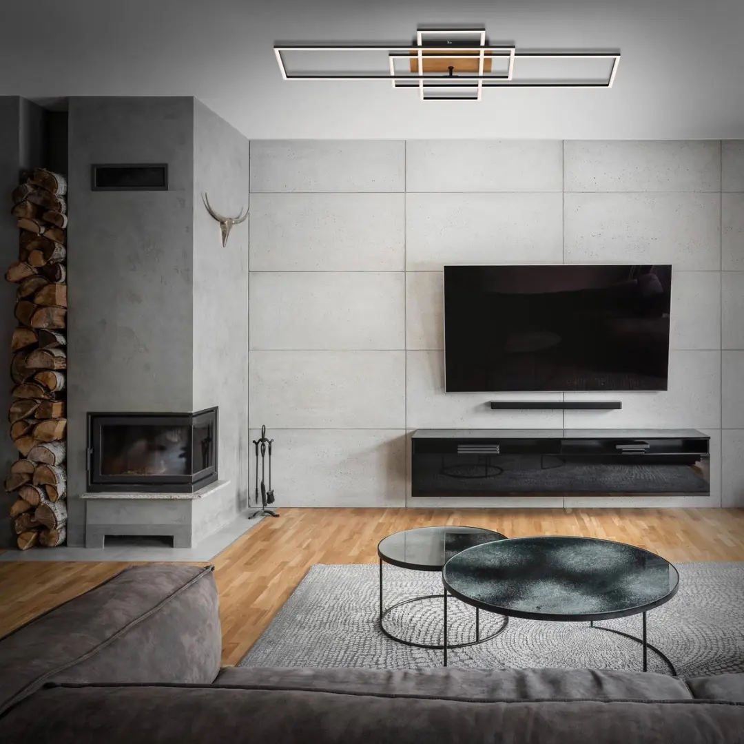 Briloner Frame LED Plafonnière 104cm - Zwart - 5000K - Dimbaar