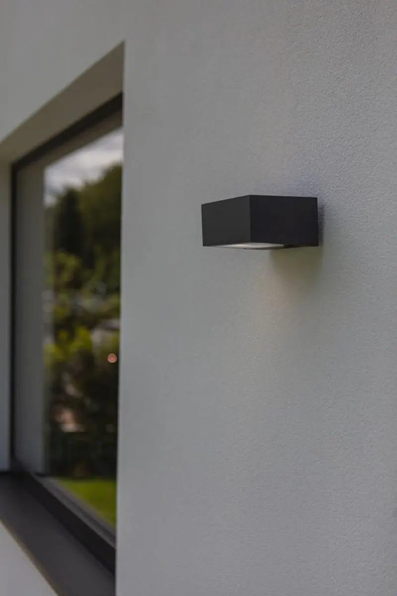 Lutec Gemini Wandlamp E27 Donkergrijs