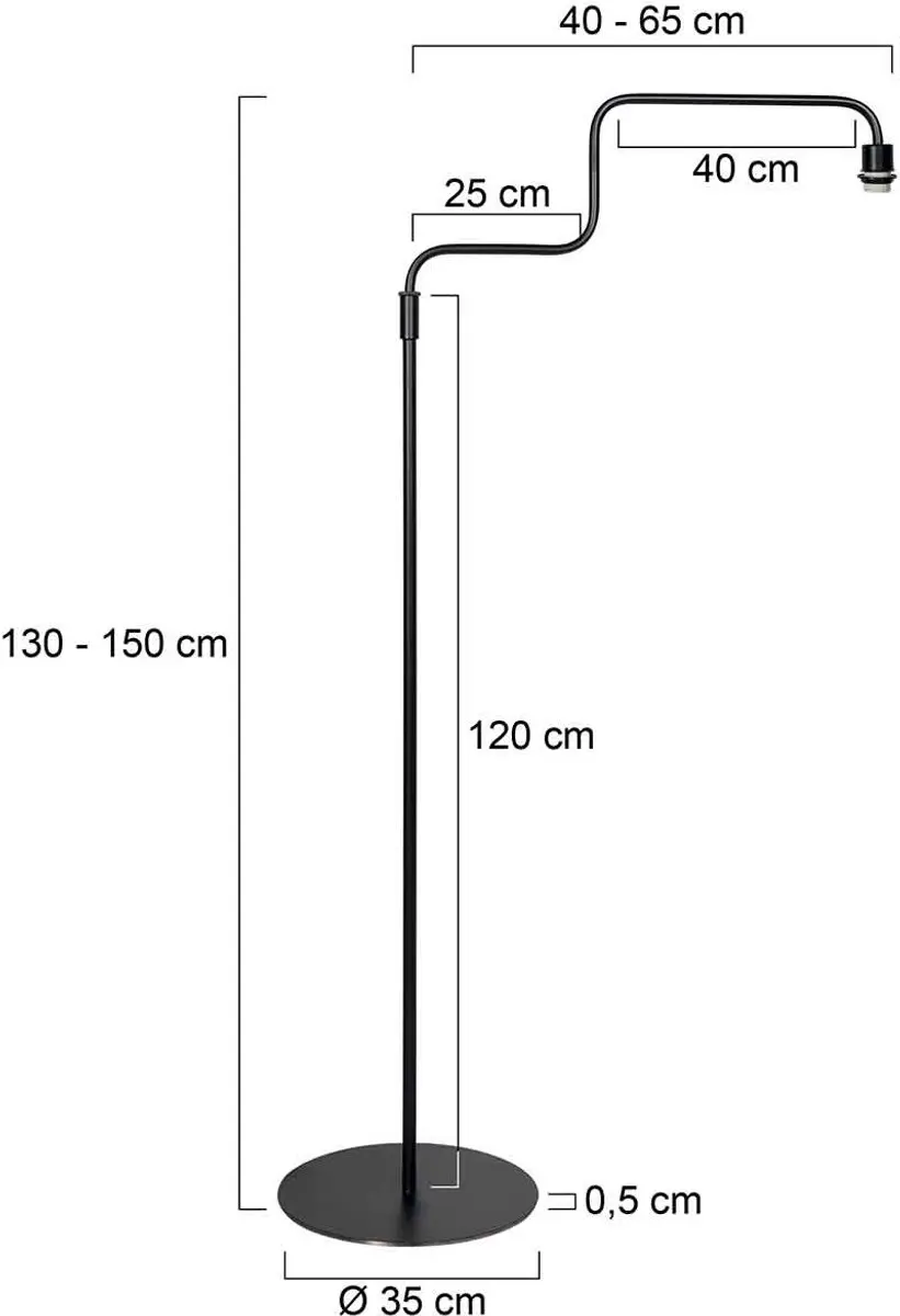 Steinhauer Bloeba 4141ZW Vloerlamp - Zwart - 150-165cm - afbeelding 6 van 6
