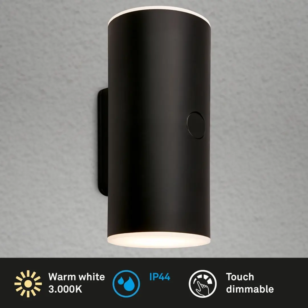 Briloner Lima LED Wandlamp 6W - USB Oplaadbaar - Zwart