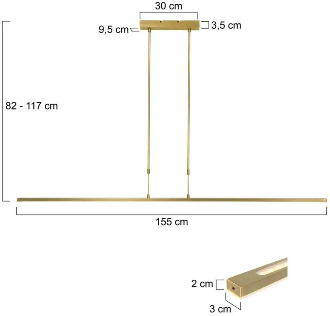 Steinhauer Zelena 7971GO Hanglamp - 3x29W Warm Wit 3700lm - Goud - afbeelding 6 van 6