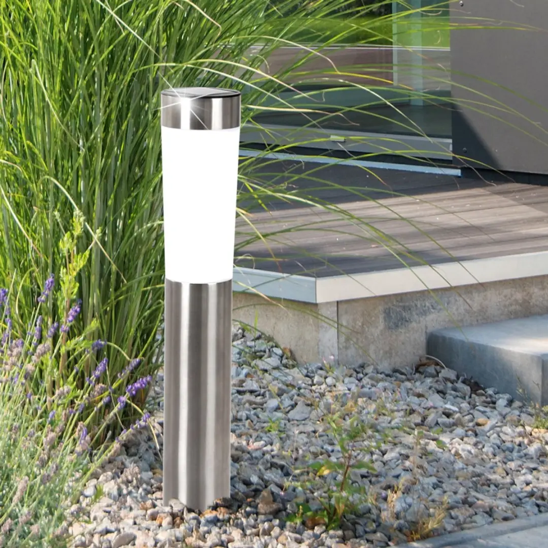 Globo Solarlamp RVS Grondspies - 2 Stuks - Zilver