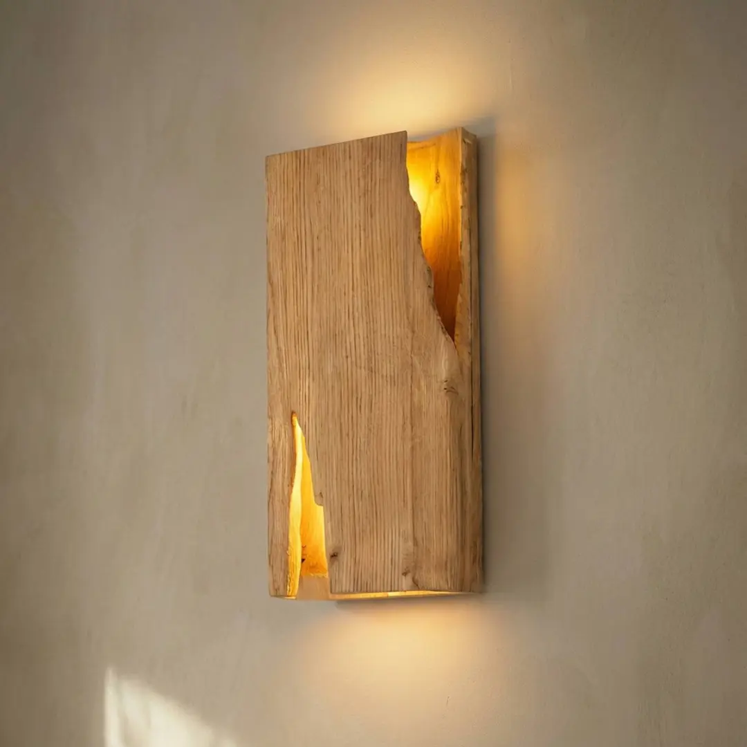 Lucande Wandlamp Hout 2-Lichts E14 - Licht Hout