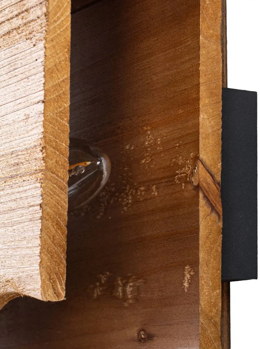 Lucande Wandlamp Hout 2-Lichts E14 - Licht Hout