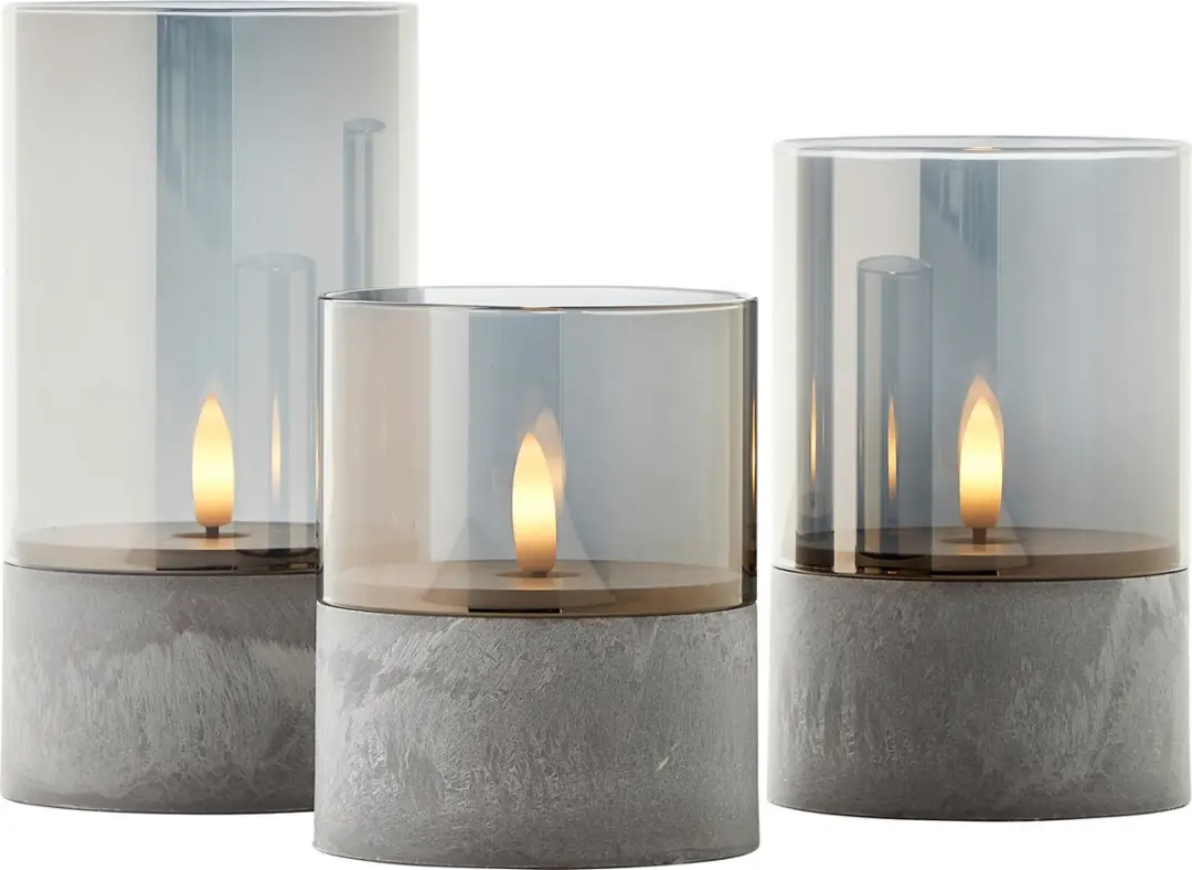 Brilliant LED Tafellamp Flickering Candle Light Set - Grijs