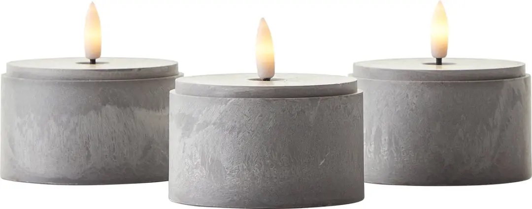 Brilliant LED Tafellamp Flickering Candle Light Set - Grijs