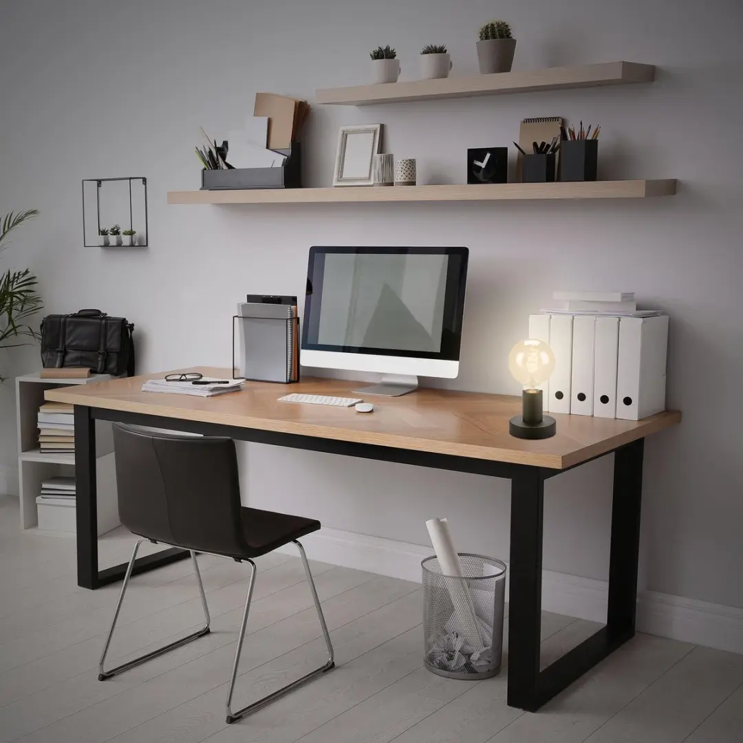 Briloner Teepu Industriële Tafellamp E27 - Ø10cm - Zwart