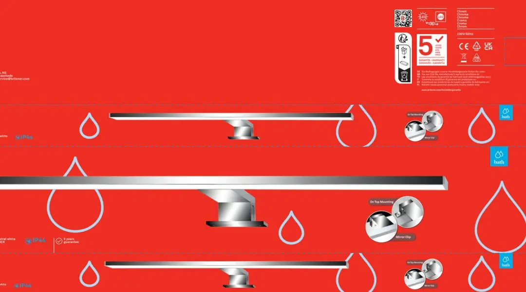 Briloner Kalk LED Spiegellamp 7W 700lm - Chroom 32cm