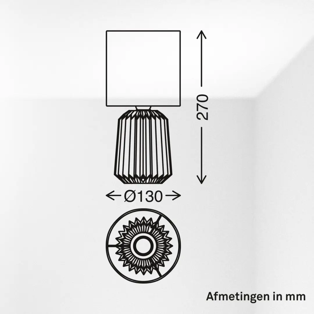 Briloner Dora Tafellamp - Ø13cm x 27cm - Bruin